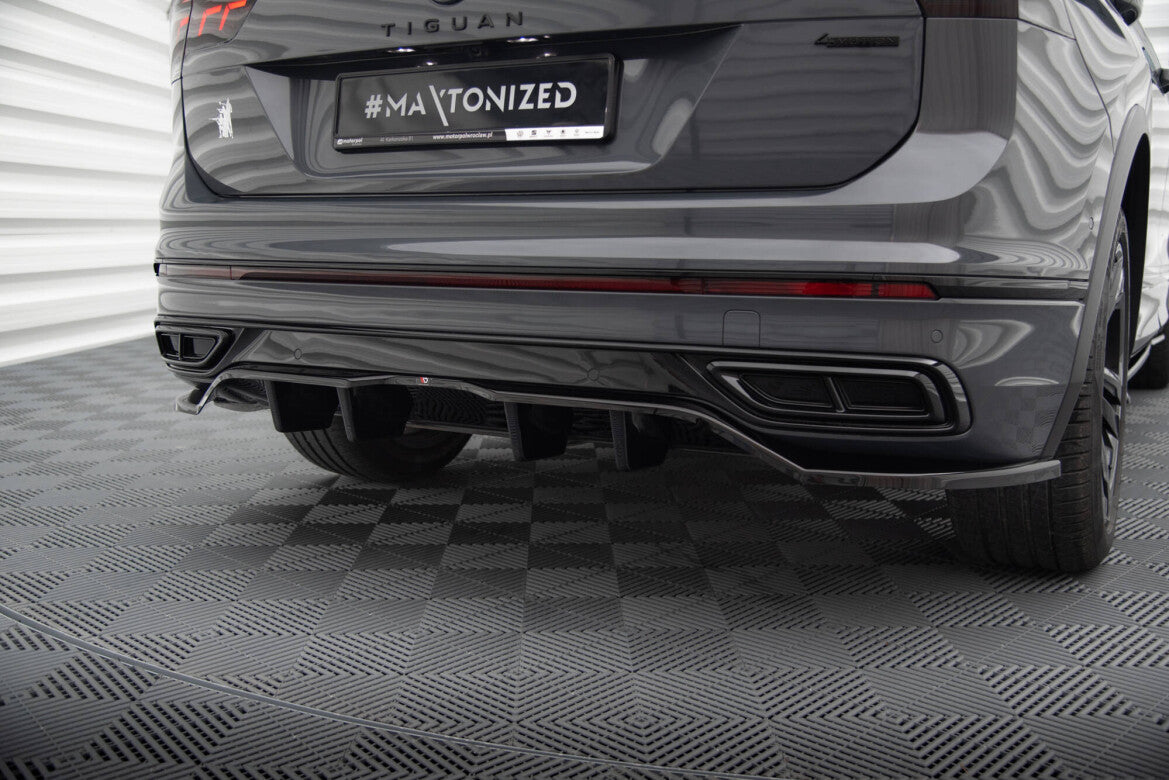 Diffusor Heckansatz passend für VW Tiguan R-Line Mk2 FL schwarz Hochglanz