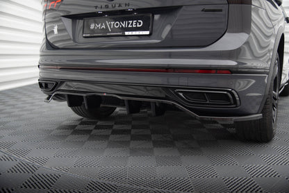 Diffusor Heckansatz passend für VW Tiguan R-Line Mk2 FL schwarz Hochglanz