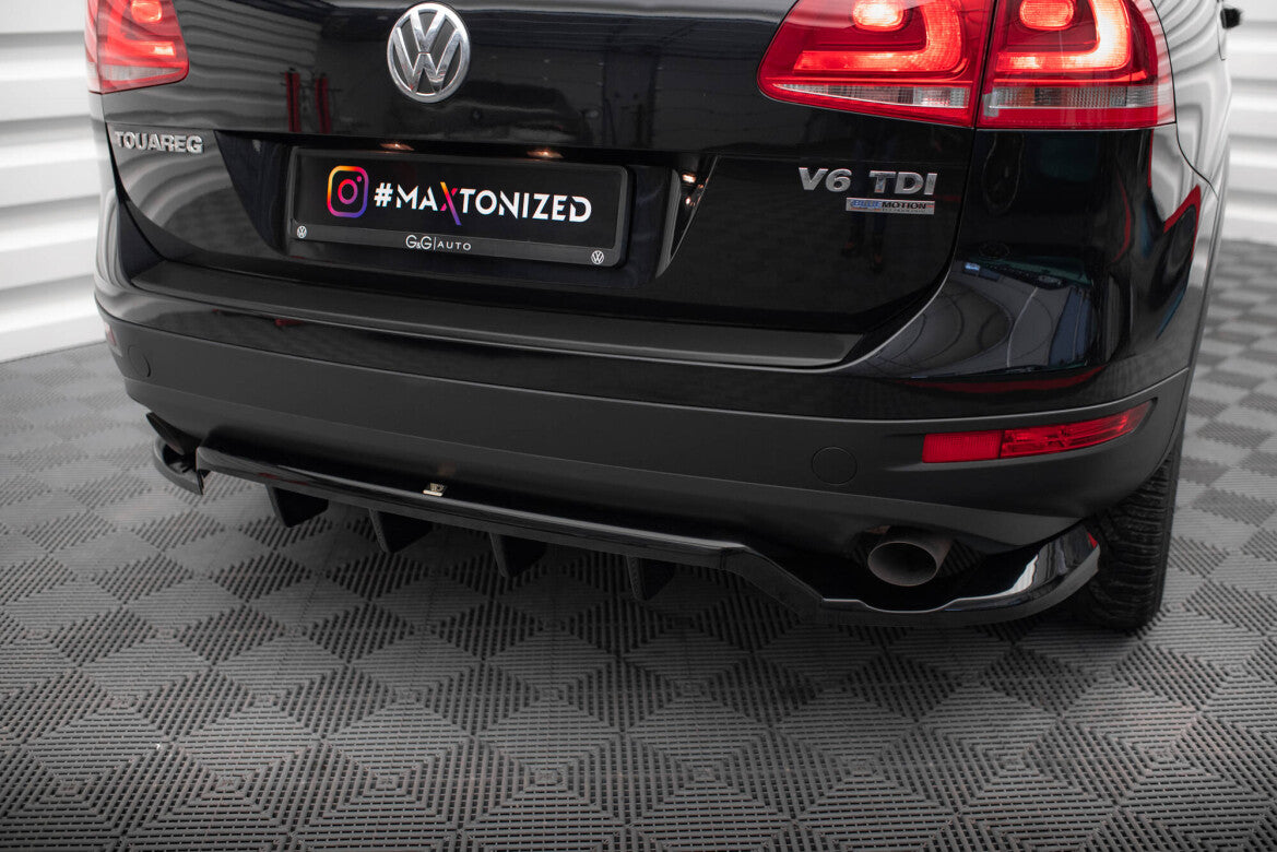 Diffusor Heckansatz passend für VW Touareg Mk2 schwarz Hochglanz