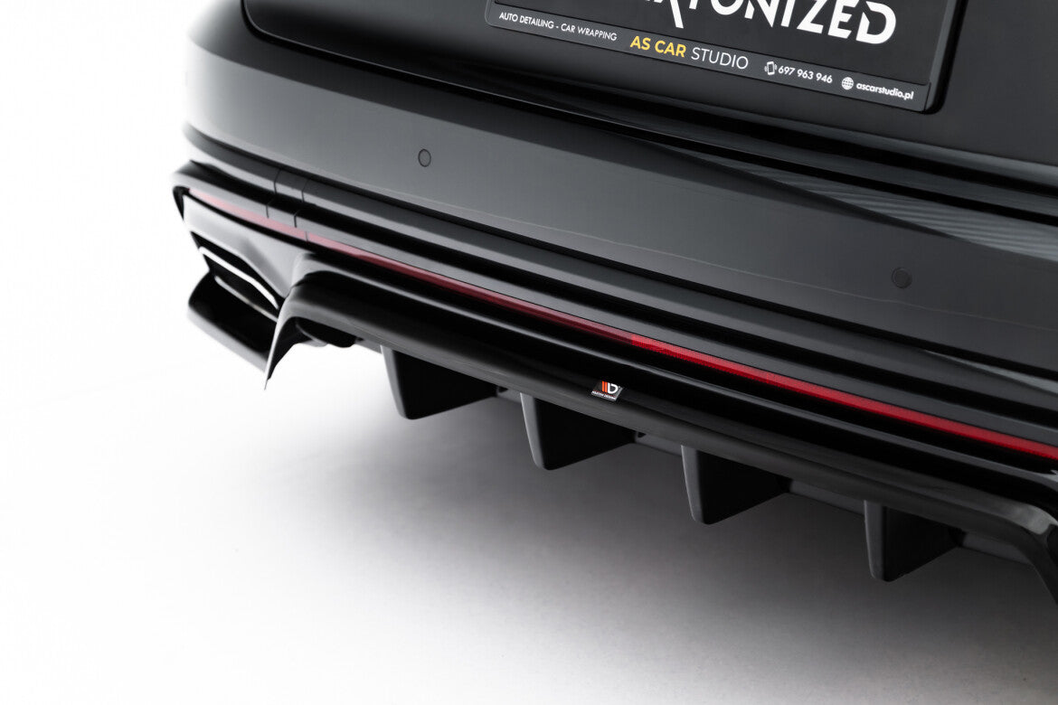 Diffusor Heckansatz passend für VW Touareg R-Line Mk3 FL schwarz Hochglanz