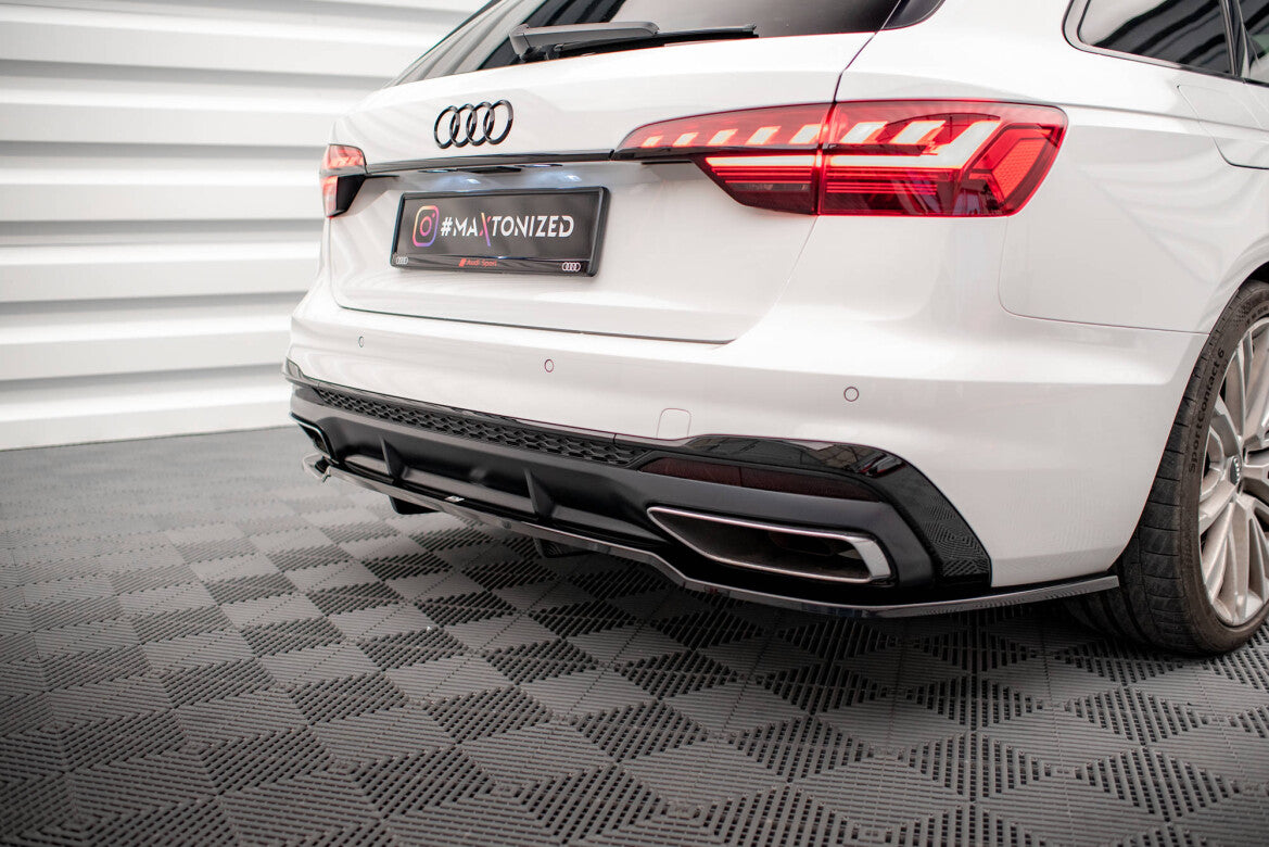 Diffusor Heckansatz V.1 passend für Audi A4 S-Line B9 FL schwarz Hochglanz