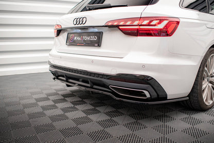 Diffusor Heckansatz V.1 passend für Audi A4 S-Line B9 FL schwarz Hochglanz