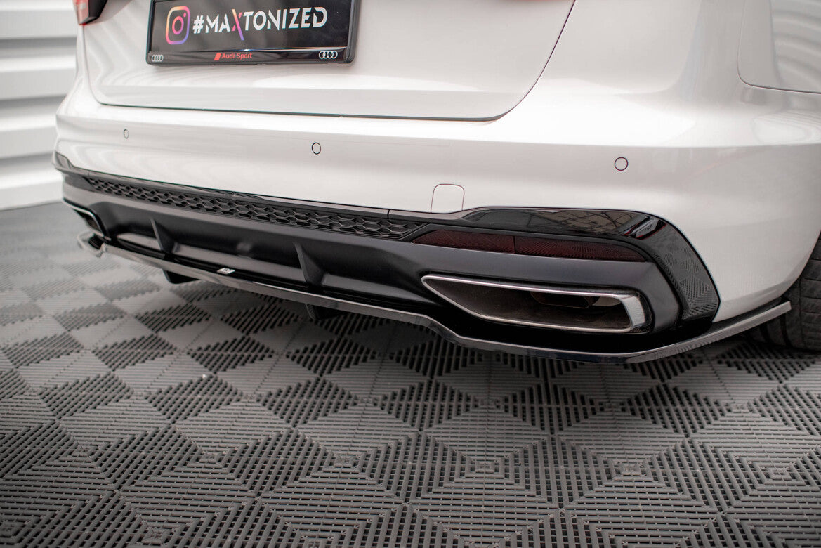 Diffusor Heckansatz V.1 passend für Audi A4 S-Line B9 FL schwarz Hochglanz
