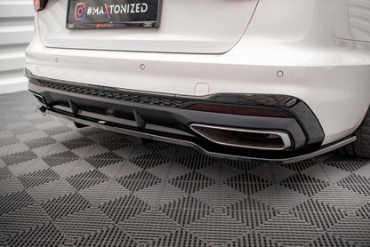 Diffusor Heckansatz V.1 passend für Audi A4 S-Line B9 FL schwarz Hochglanz