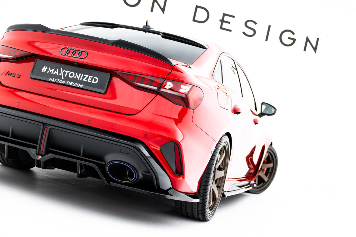 Diffusor Heckansatz V.1 passend für Audi RS3 Limousine 8Y FL schwarz Hochglanz