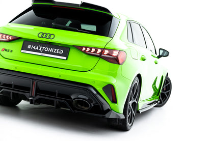 Diffusor Heckansatz V.1 passend für Audi RS3 Sportback 8Y FL schwarz Hochglanz