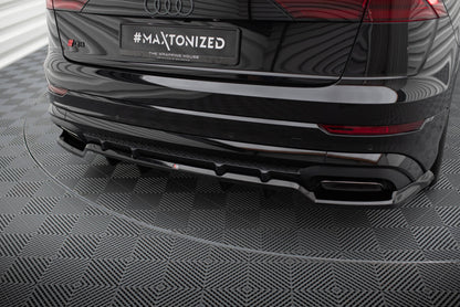 Diffusor Heckansatz V.1 passend für Audi SQ8 / Q8 S-Line Mk1 FL schwarz Hochglanz