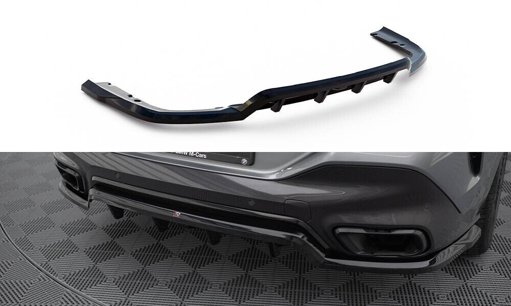 Diffusor Heckansatz V.1 passend für BMW X6 M-Paket G06 FL schwarz Hochglanz