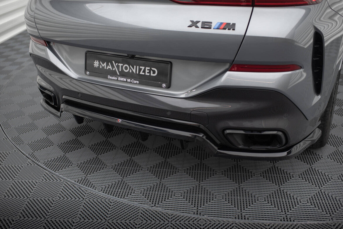 Diffusor Heckansatz V.1 passend für BMW X6 M-Paket G06 FL schwarz Hochglanz