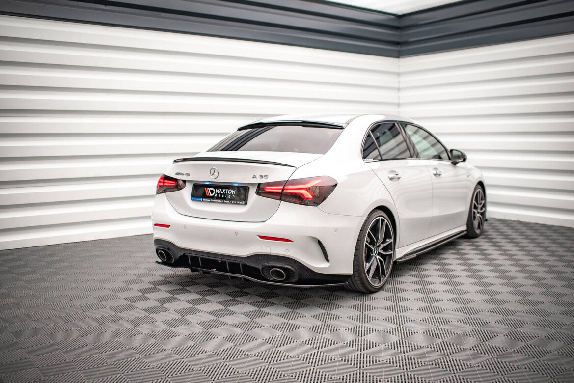 Diffusor Heckansatz V.1 passend für Mercedes A 35 AMG Limousine V177 schwarz Hochglanz