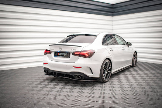 Diffusor Heckansatz V.1 passend für Mercedes A 35 AMG Limousine V177 schwarz Hochglanz