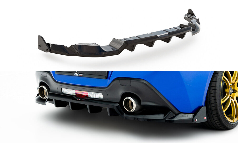 Diffusor Heckansatz V.1 passend für Subaru BRZ Mk2 schwarz Hochglanz + Flaps matt