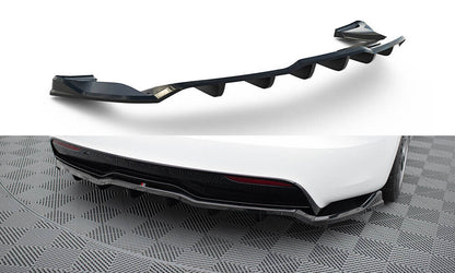 Diffusor Heckansatz V.1 passend für Tesla Model S Plaid Mk1 FL schwarz Hochglanz