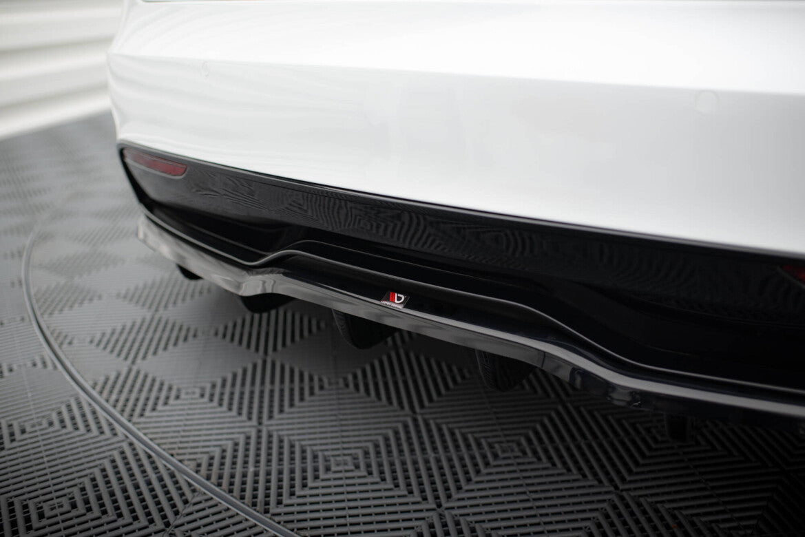 Diffusor Heckansatz V.1 passend für Tesla Model S Plaid Mk1 FL schwarz Hochglanz
