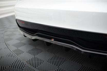 Diffusor Heckansatz V.1 passend für Tesla Model S Plaid Mk1 FL schwarz Hochglanz