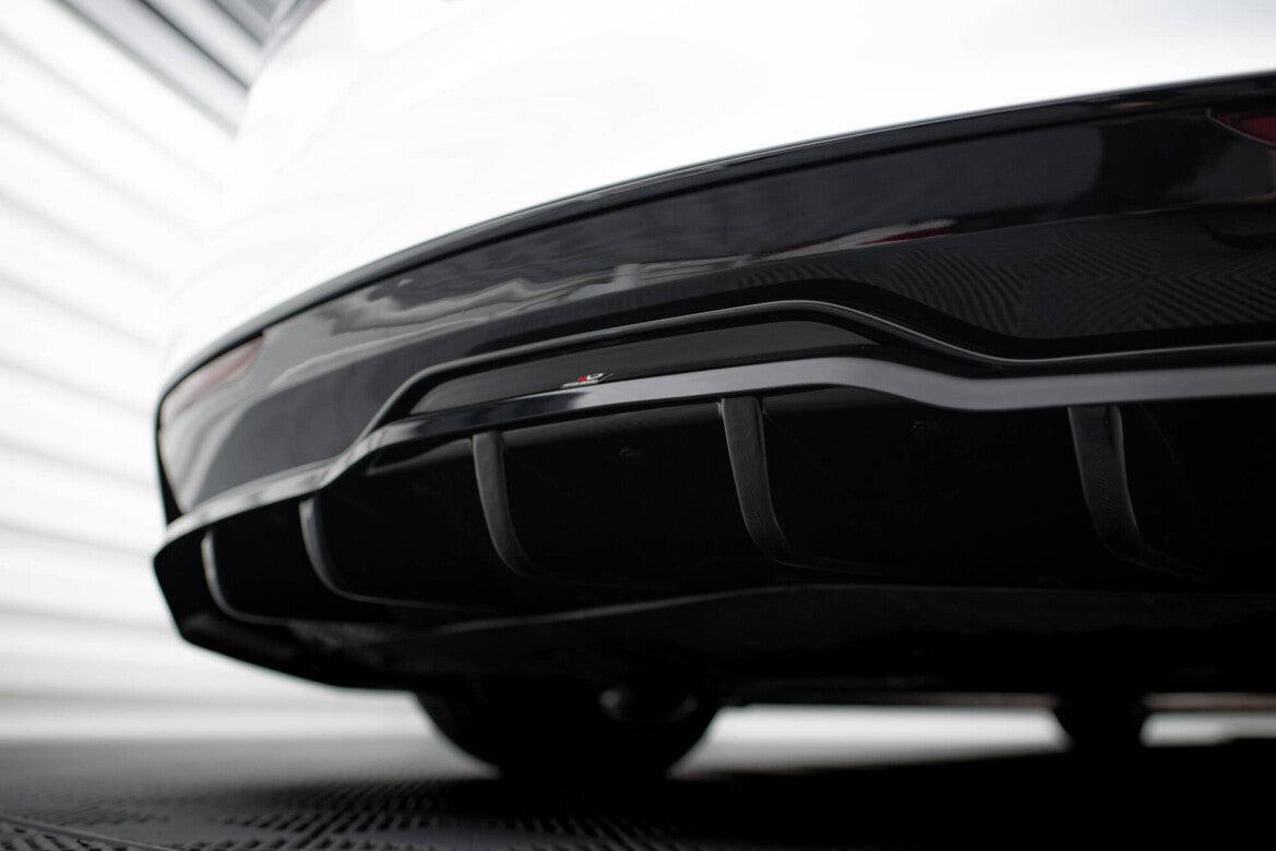 Diffusor Heckansatz V.1 passend für Tesla Model S Plaid Mk1 FL schwarz Hochglanz