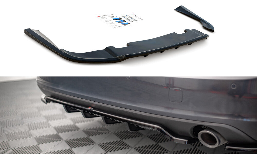 Diffusor Heckansatz V.1 passend für Volvo V90 Mk2 schwarz Hochglanz