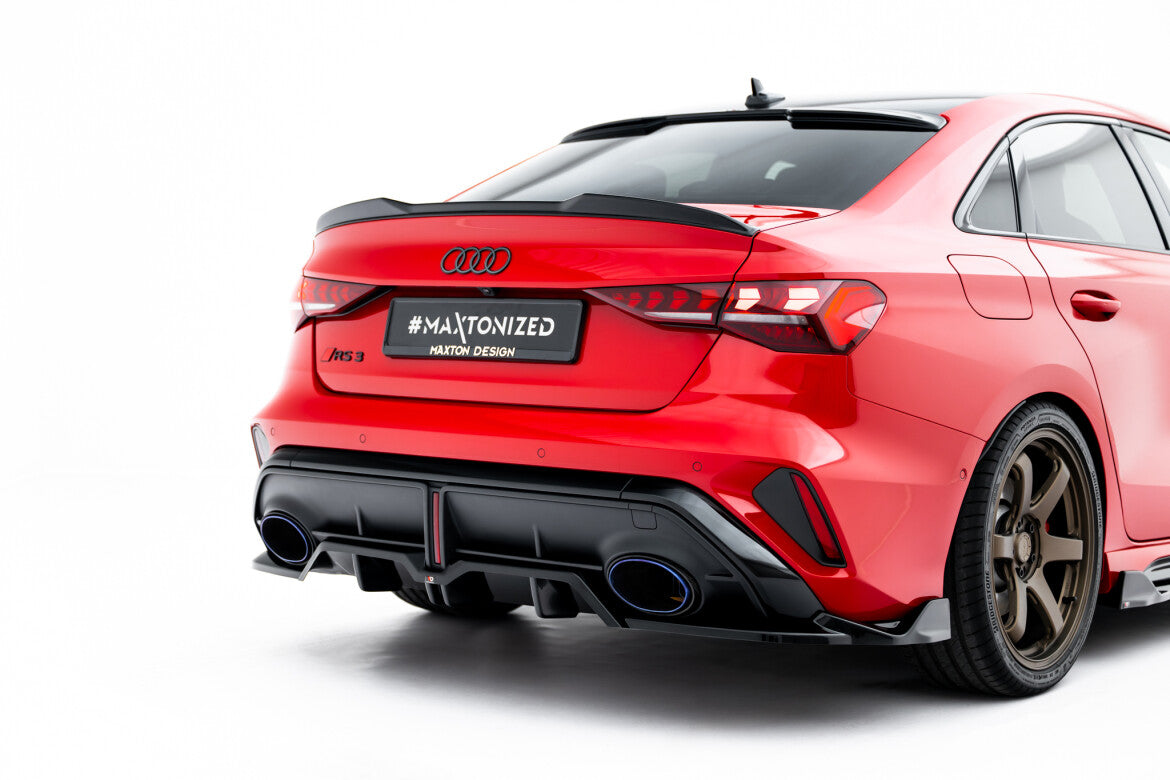 Diffusor Heckansatz V.2 passend für Audi RS3 Limousine 8Y FL schwarz Hochglanz
