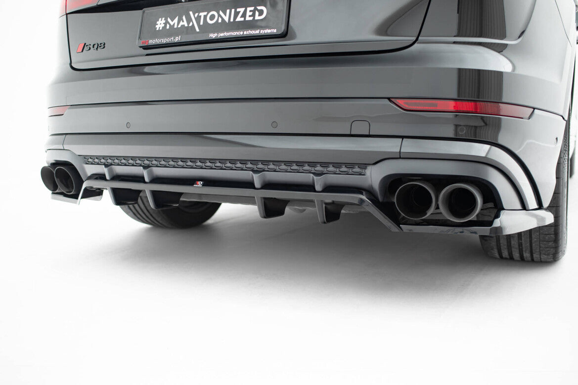 Diffusor Heckansatz V.2 passend für Audi SQ8 / Q8 S-Line Mk1 FL schwarz Hochglanz