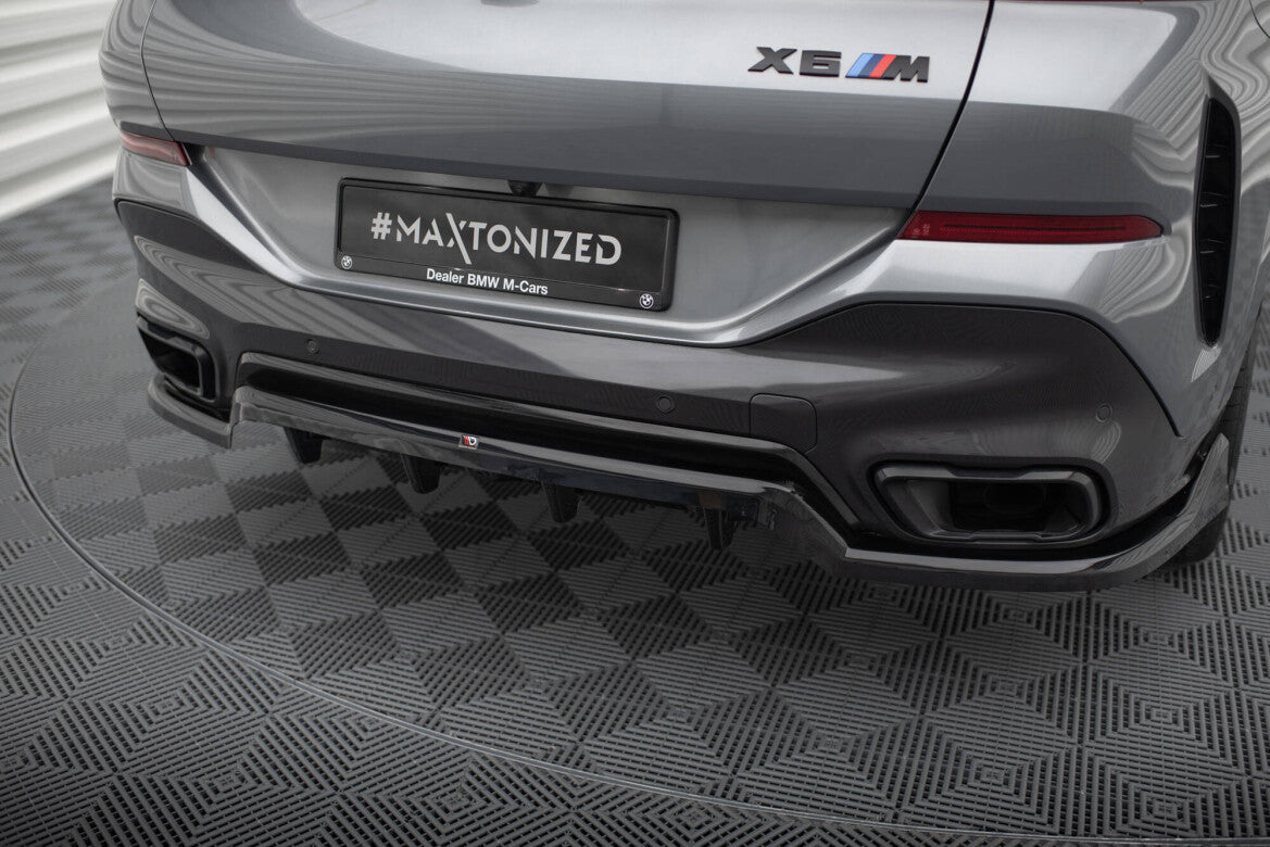 Diffusor Heckansatz V.2 passend für BMW X6 M-Paket G06 FL schwarz Hochglanz