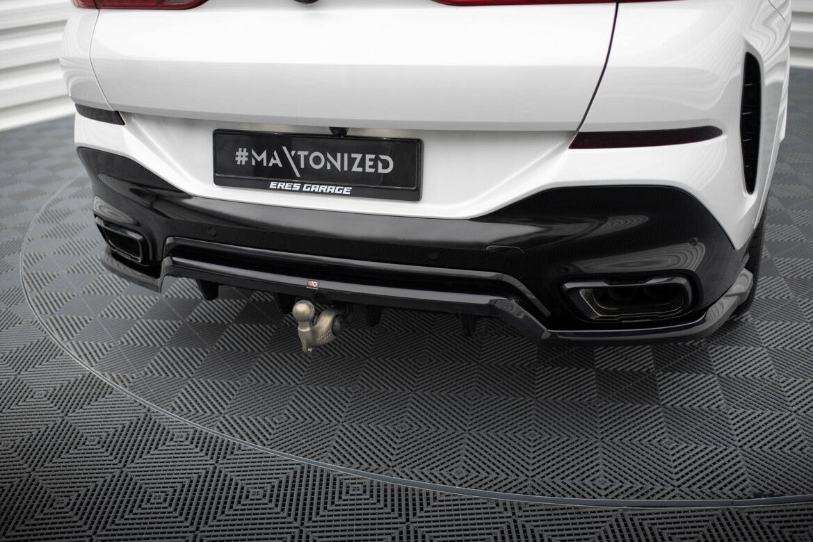 Diffusor Heckansatz V.2 passend für BMW X6 M-Paket G06 FL schwarz Hochglanz