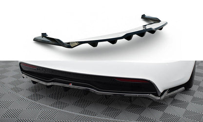 Diffusor Heckansatz V.2 passend für Tesla Model S Plaid Mk1 FL schwarz Hochglanz