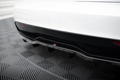 Diffusor Heckansatz V.2 passend für Tesla Model S Plaid Mk1 FL schwarz Hochglanz