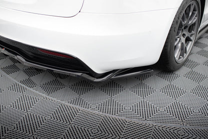 Diffusor Heckansatz V.2 passend für Tesla Model S Plaid Mk1 FL schwarz Hochglanz