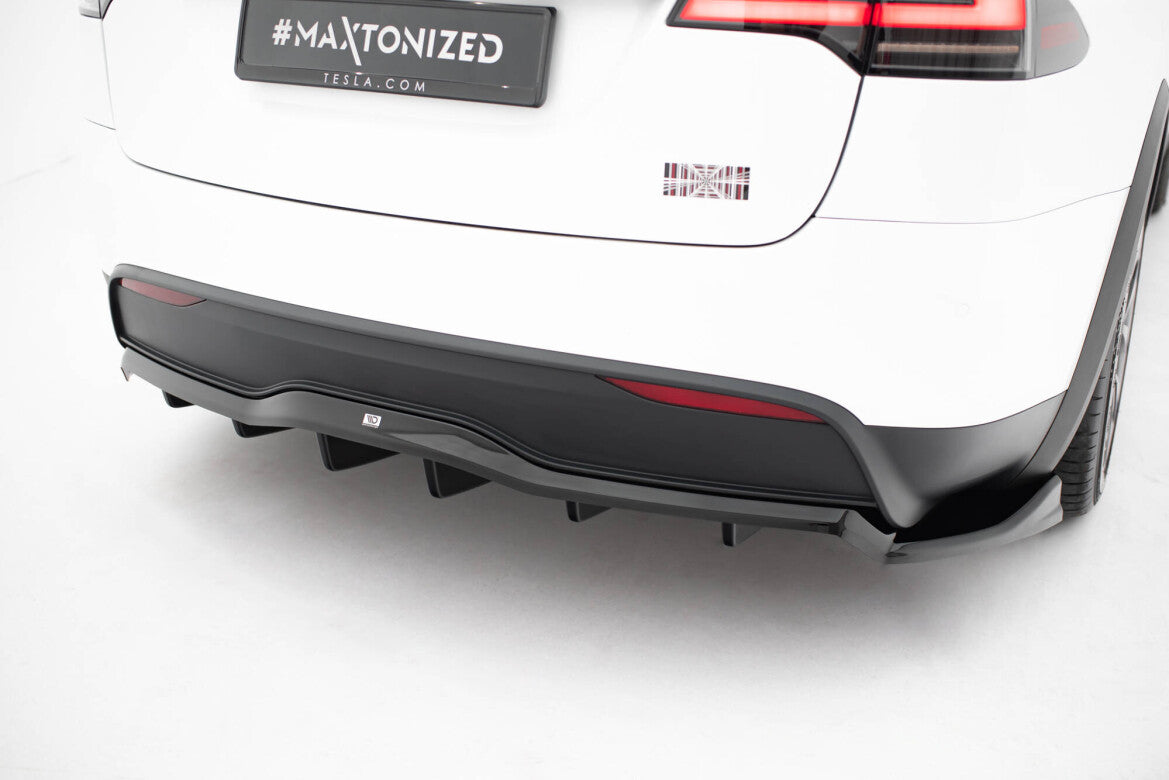 Diffusor Heckansatz V.2 passend für Tesla Model X Mk1 FL schwarz Hochglanz