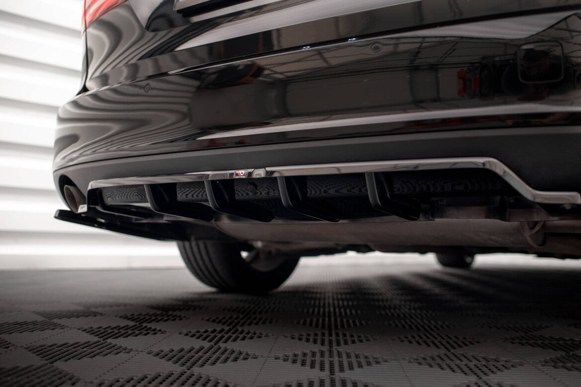 Diffusor Heckansatz V.2 passend für Volvo V90 Mk2 schwarz Hochglanz