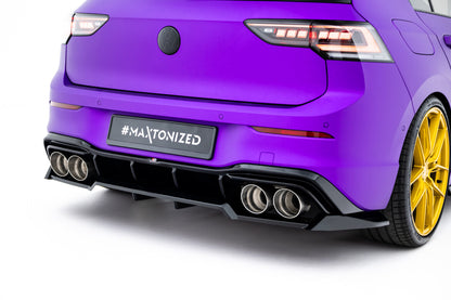 Diffusor Heckansatz V.2 passend für VW Golf R Hatchback Mk8 / Mk8 FL schwarz Hochglanz