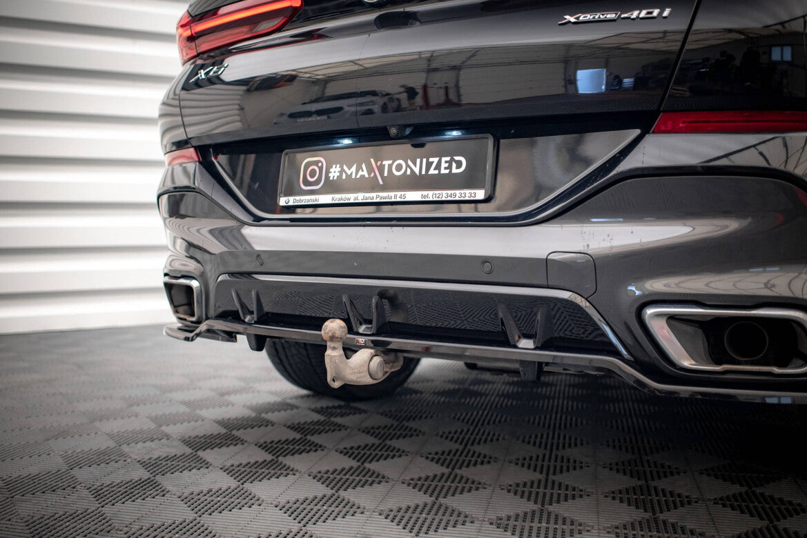Diffusor Heckansatz V.3 passend für BMW X6 M-Paket G06 schwarz Hochglanz