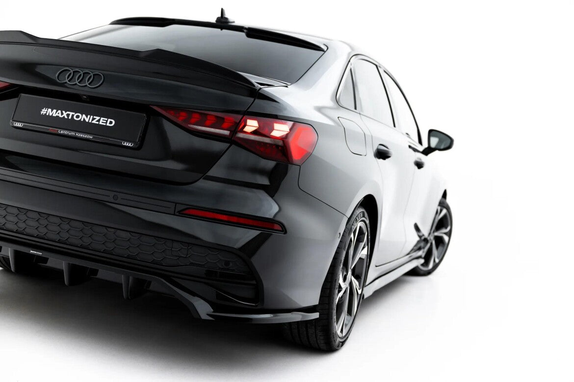 Diffusor RACE passend für Audi A3 Limousine 8Y Facelift schwarz Hochglanz