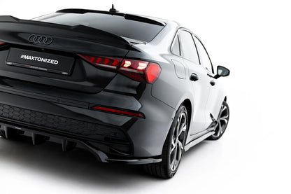 Diffusor RACE passend für Audi A3 Limousine 8Y Facelift schwarz Hochglanz