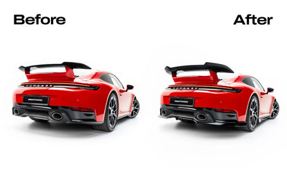 Diffusor RACE passend für Porsche 911 Carrera Aero 992 Facelift schwarz Hochglanz