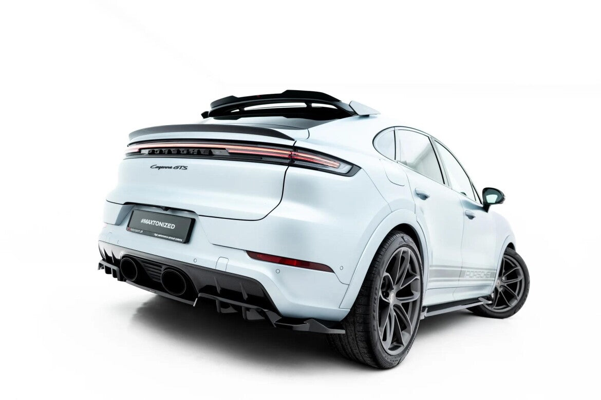 Diffusor RACE passend für Porsche Cayenne GTS / Turbo Sport Pack / Turbo E-Hybrid GT Pack Coupe Mk3 Facelift schwarz Hochglanz