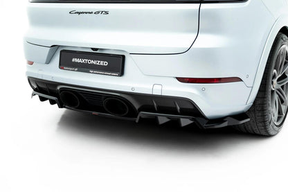 Diffusor RACE passend für Porsche Cayenne GTS / Turbo Sport Pack / Turbo E-Hybrid GT Pack Coupe Mk3 Facelift schwarz Hochglanz