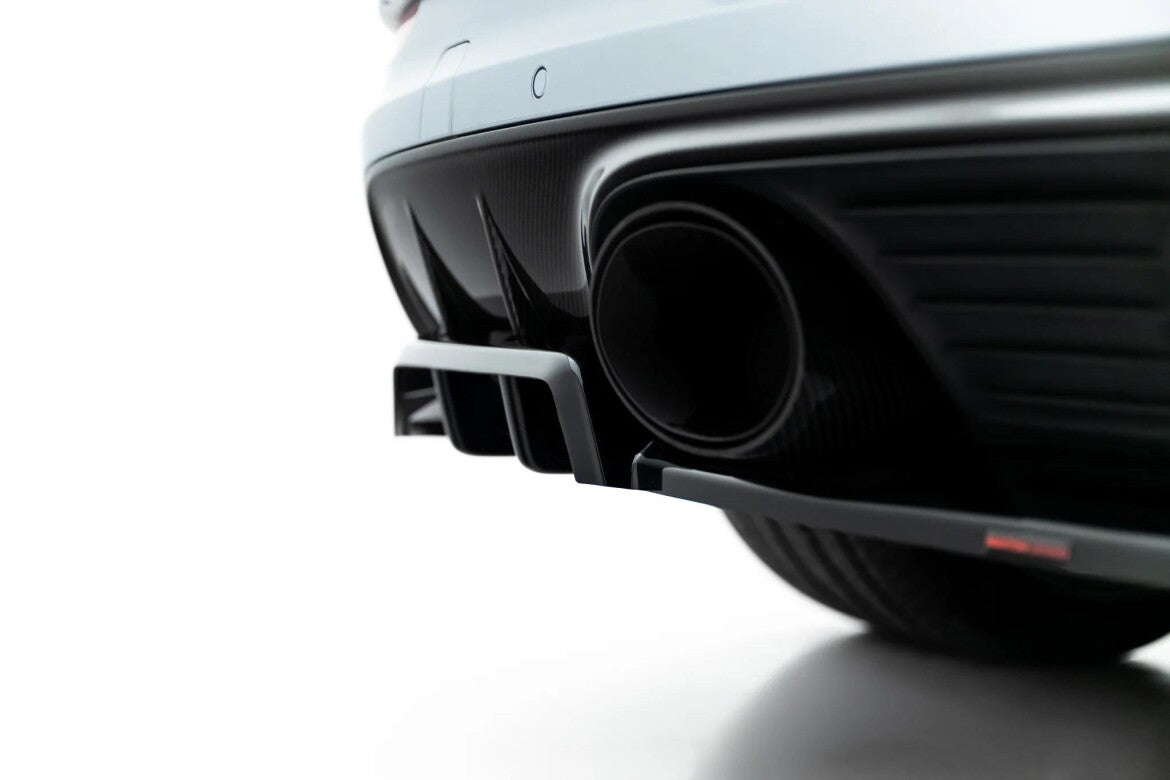 Diffusor RACE passend für Porsche Cayenne GTS / Turbo Sport Pack / Turbo E-Hybrid GT Pack Coupe Mk3 Facelift schwarz Hochglanz