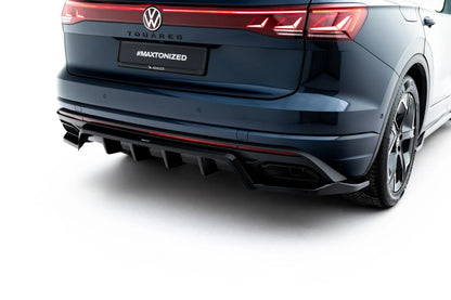 Diffusor RACE passend für VW Touareg Elegance Mk3 Facelift schwarz Hochglanz