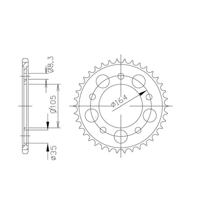 DID Kettensatz für Gilera GP 800 08-12 525 VX3 Kettenkit