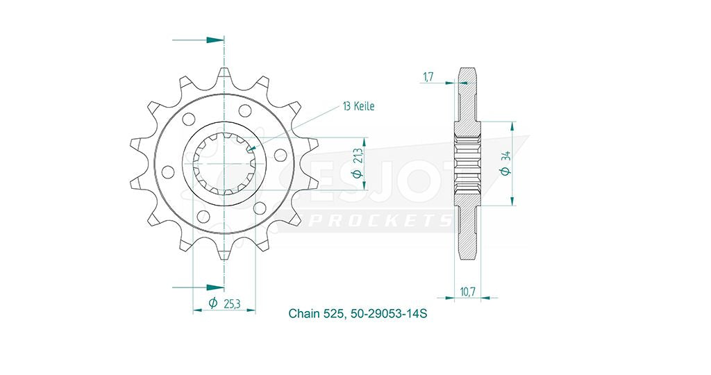 AFAM Ritzel 50-29053-14S #525 14 Zähne