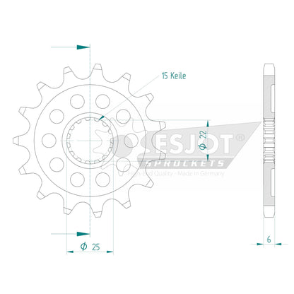 AFAM Kettensatz für Royal Enfield 450 Guerrilla ABS 24-25 520 XMR3 Kettenkit