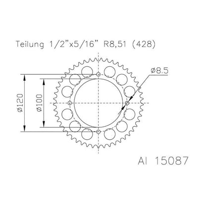 DID Kettensatz für Beta RR 125 Enduro LC CBS 17-20 428 D Kettenkit