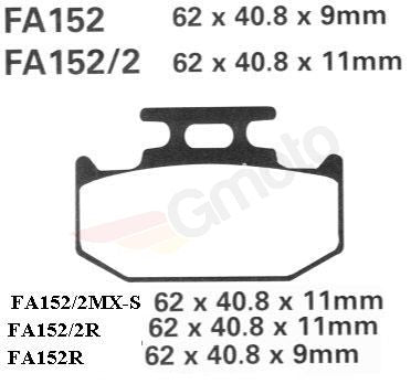 Bremsklötze Bremsbeläge EBC FA 152 TT 1x Satz (2 Stück)