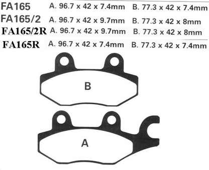 Bremsklötze Bremsbeläge EBC FA 165/2 R 1x Satz (2 Stück)