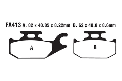 Bremsklötze Bremsbeläge EBC FA 413 TT 1x Satz (2 Stück)