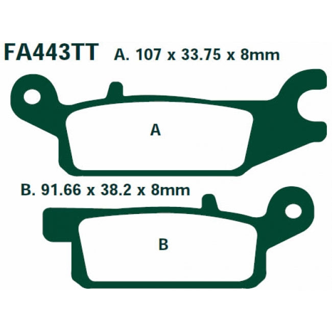 Bremsklötze Bremsbeläge EBC FA 443 R 1x Satz (2 Stück)