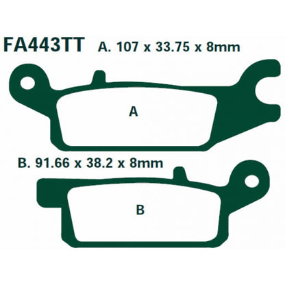 Bremsklötze Bremsbeläge EBC FA 443 R 1x Satz (2 Stück)