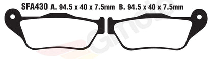 Bremsklötze Bremsbeläge EBC SFA 430 1x Satz (2 Stück)