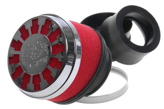 Malossi E13 Luftfilter 42/58mm 25 Grad rot chrom